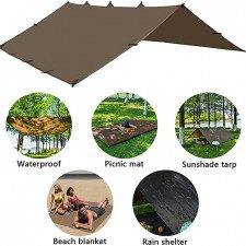 Waterproof Camping Tarp, Hammock Rain Fly Tent Tarp