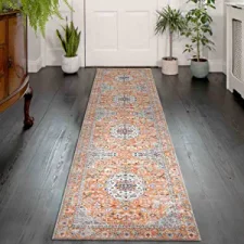 DECOMALL Kalina Washable Area Rugs, Bohemian Vintage Foldable Carpet